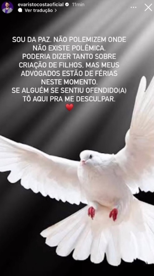 Evaristo Costa se pronuncia sobre polêmica envolvendo Virgínia Fonseca