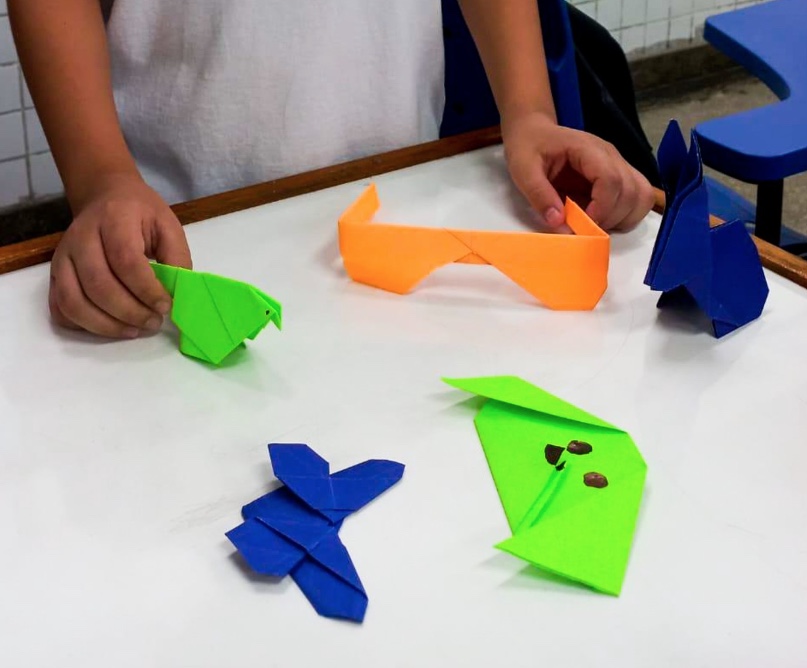Origamis são usados como ferramenta pedagógica em escola de Manaus