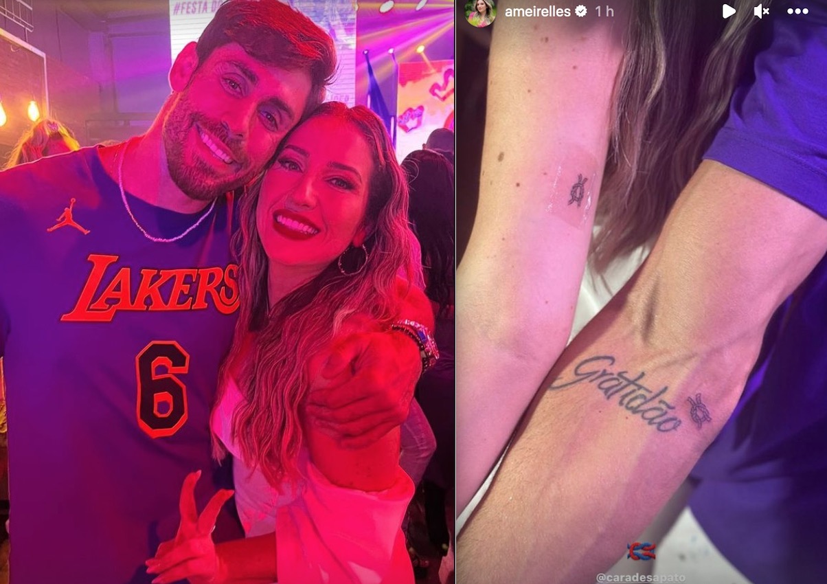 Ex-bbbs Amanda e Cara de Sapato fazem tatuagem juntos 