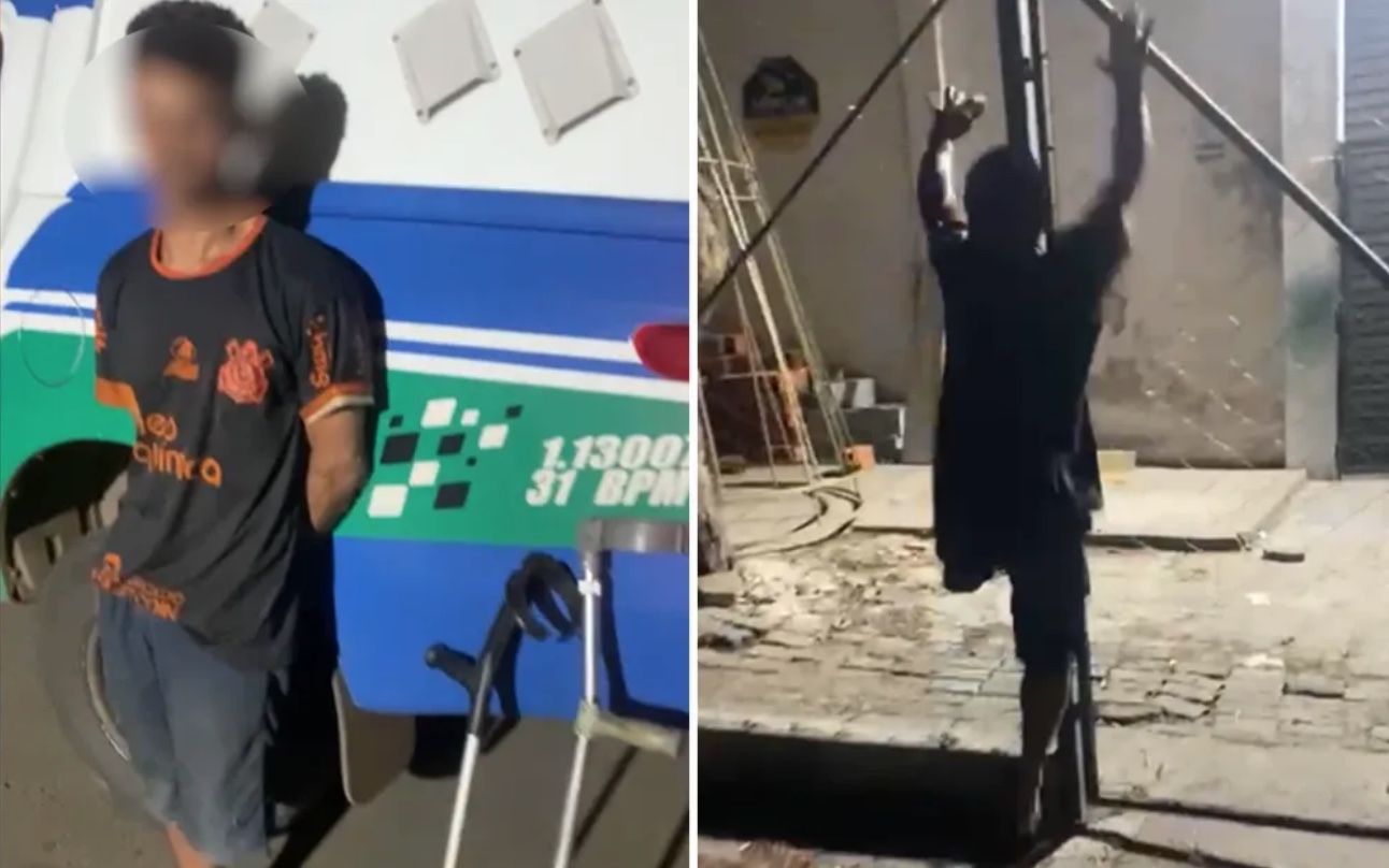 Ladrão 'sem perna' é preso suspeito de cometer série de assaltos em 2 cidades