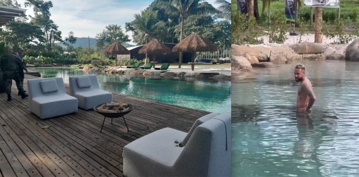 Neymar é multado por descumprir interdição após mergulhar em lago 