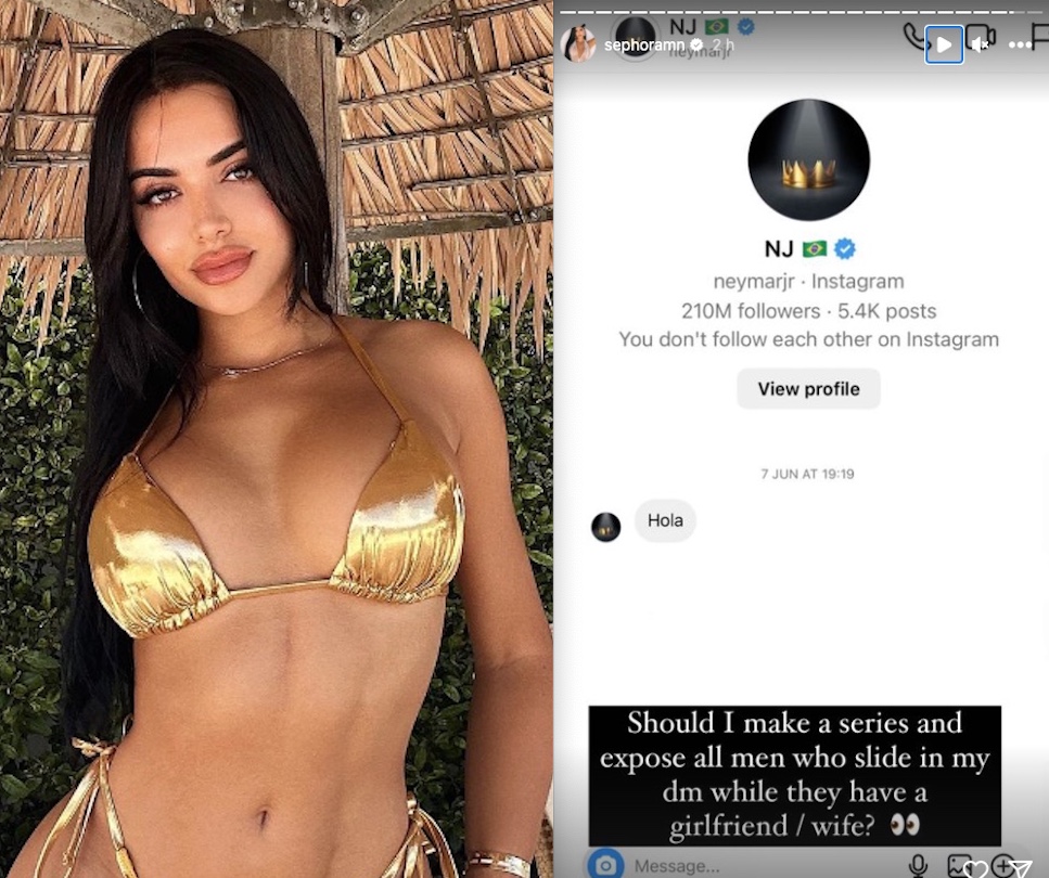 Mais uma? Modelo holandesa expõe DM de Neymar e jogador debocha