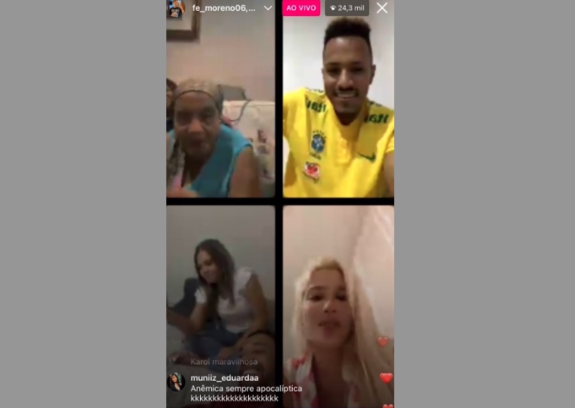 Karoline Lima participa de live com família de Militão 