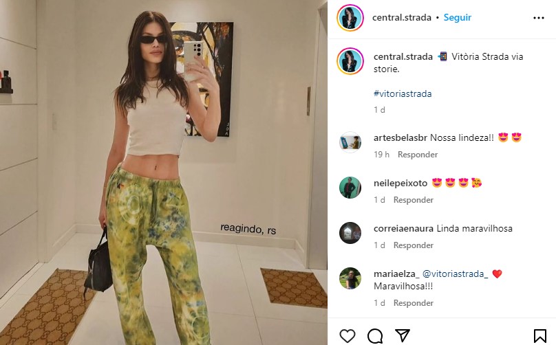 Após cancelar noivado, Vitória Strada posta foto com cropped; veja