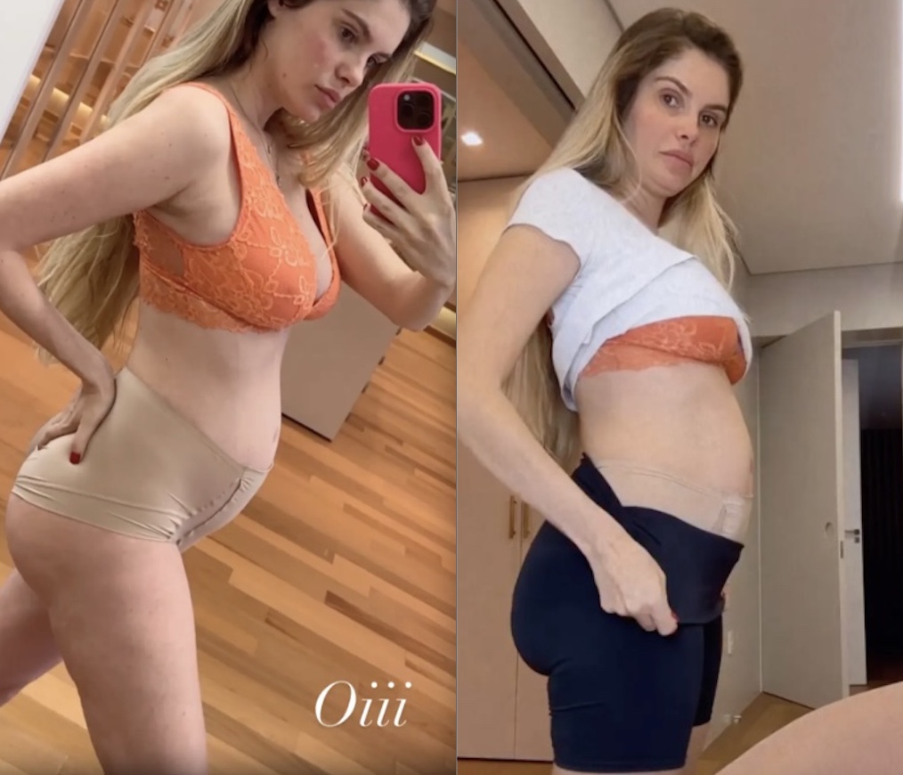 Grávida de gêmeos, Bárbara Evans impressiona com tamanho da barriga 