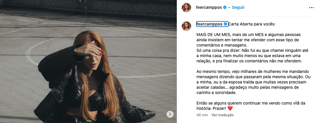 Ex-amante de Neymar posta carta aberta sobre caso com jogador