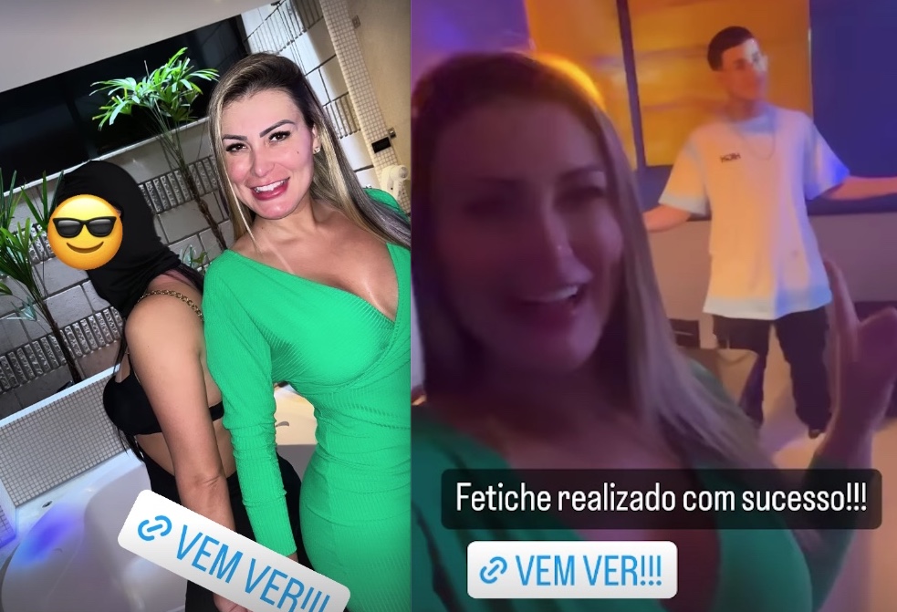 Filho de Andressa Urach filma mãe fazendo sexo com mulher em motel