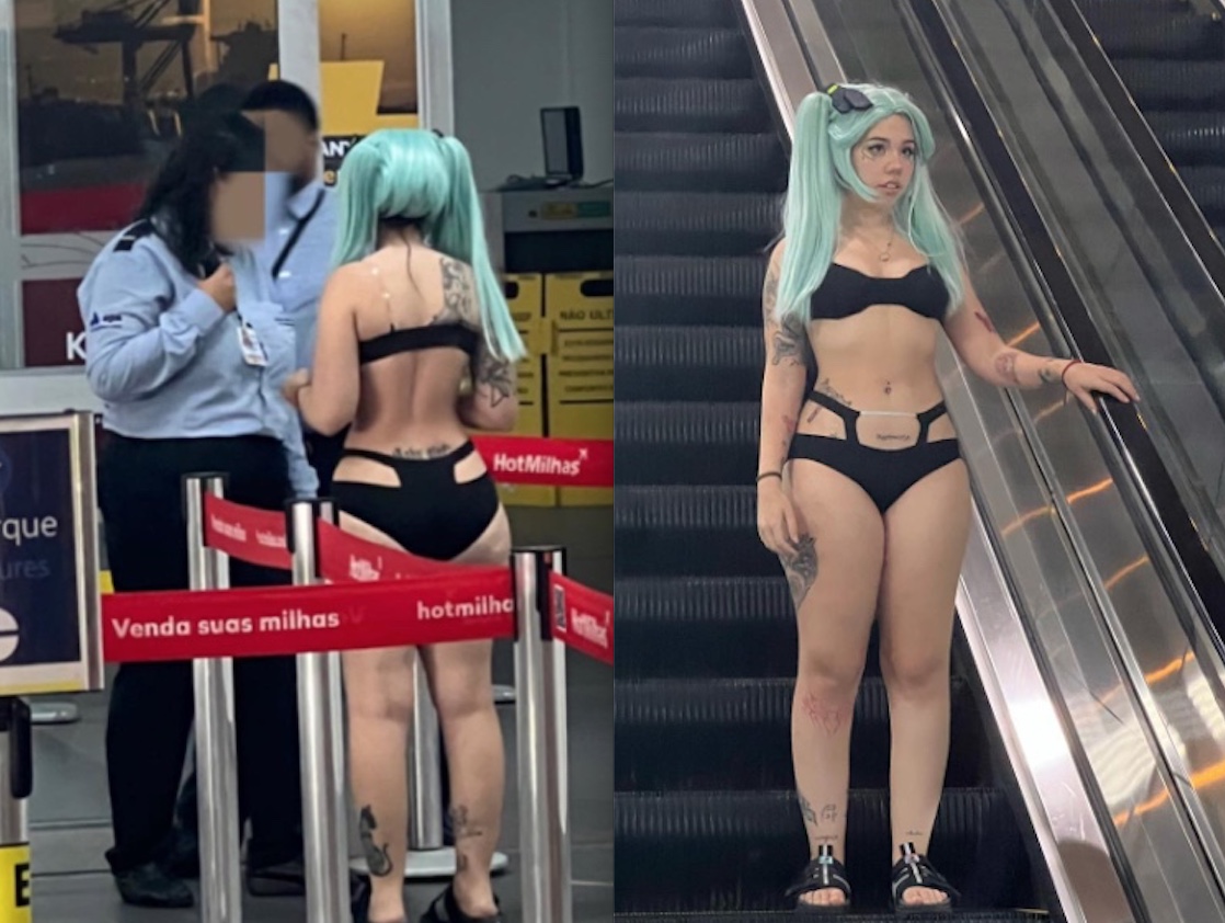 Musa do OnlyFans é barrada ao tentar entrar em voo seminua 