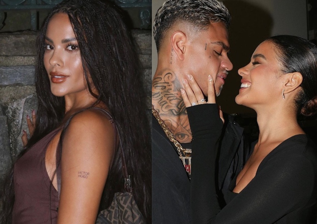 Bella Campos faz tatuagem com o nome do namorado MC Cabelinho 