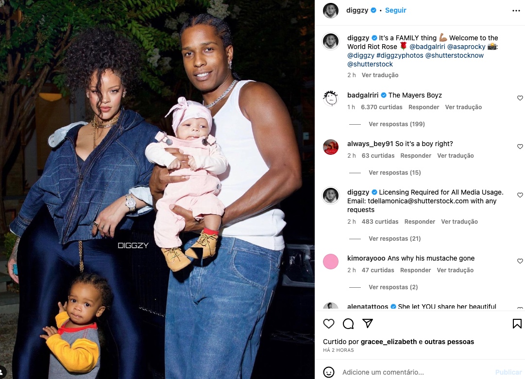 Rihanna mostra rosto do segundo filho pela 1ª vez 