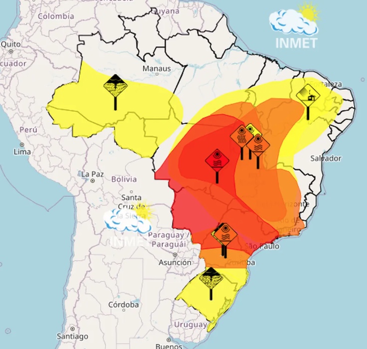 Inmet emite alerta vermelho de grande perigo sobre ondas de calor
