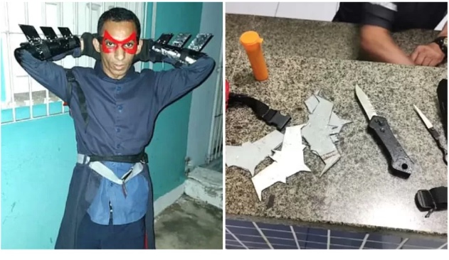 Fantasiado de super-herói, homem invade casa e ataca morador