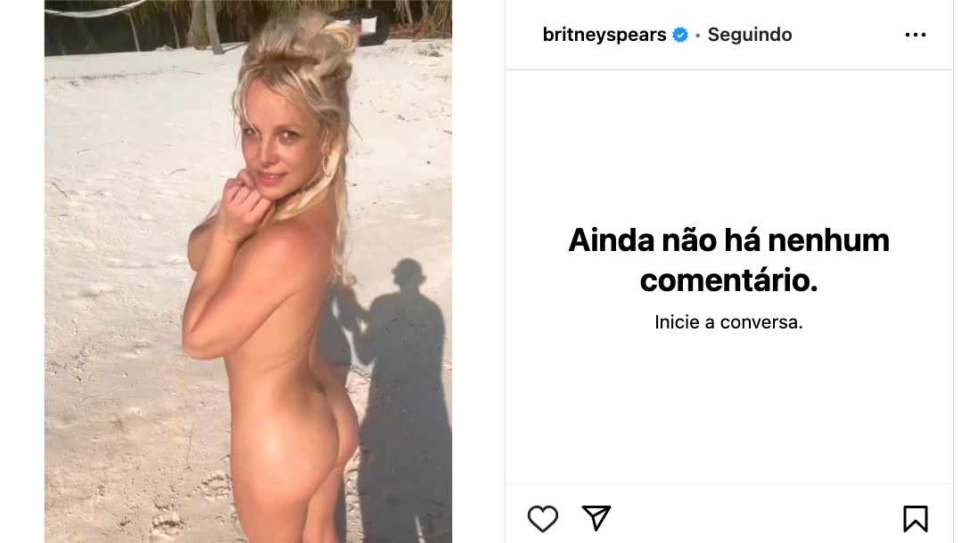 Após lançar biografia reveladora, Britney Spears posta foto nua
