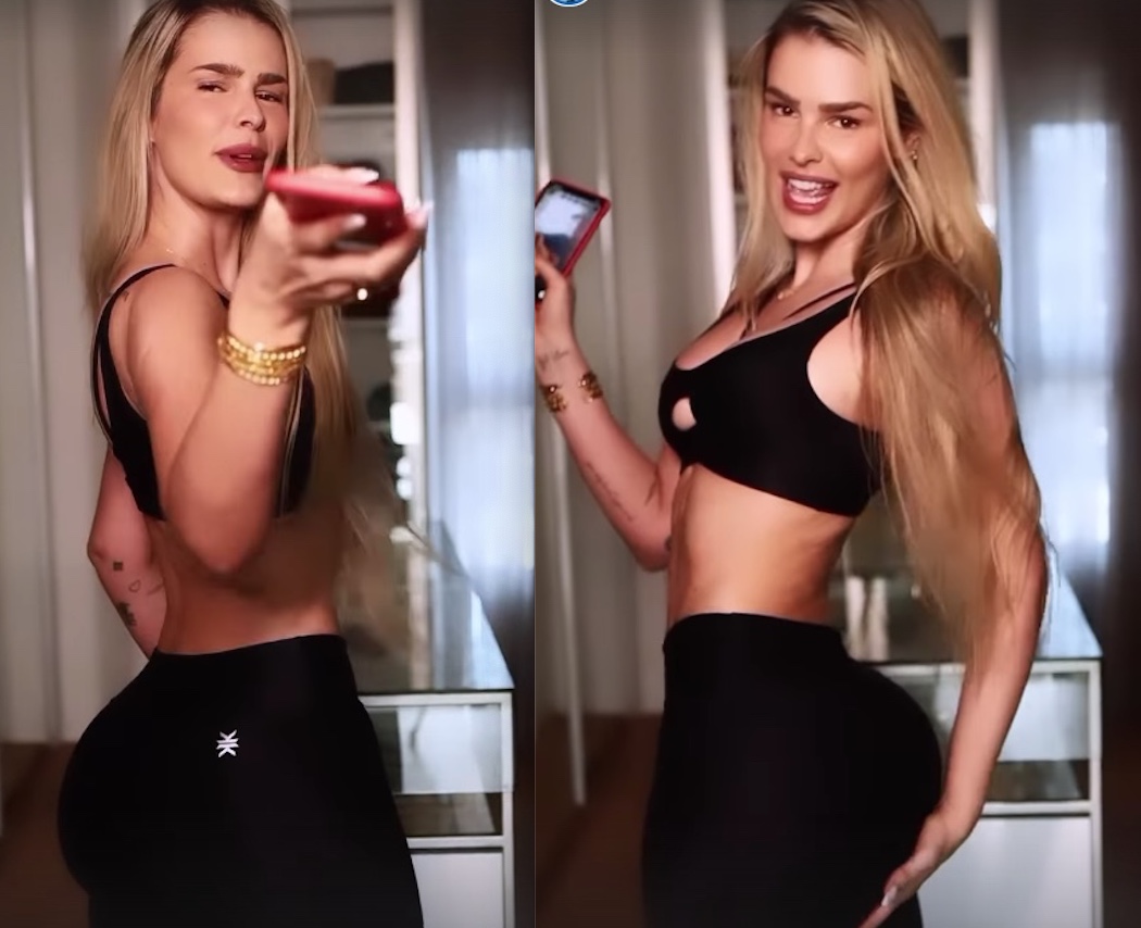 Após lipoescultura, Yasmin Brunet mostra bumbum de fio-dental com tattoo 