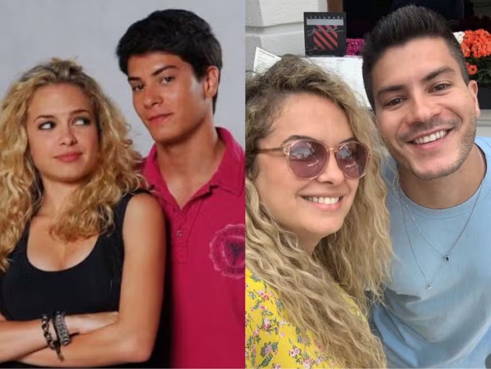 Lua Blanco e Arthur Aguiar posam juntos após 11 anos sem se falar
