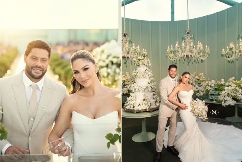 Hulk compartilha fotos de 2ª cerimônia de casamento com Camila Ângelo