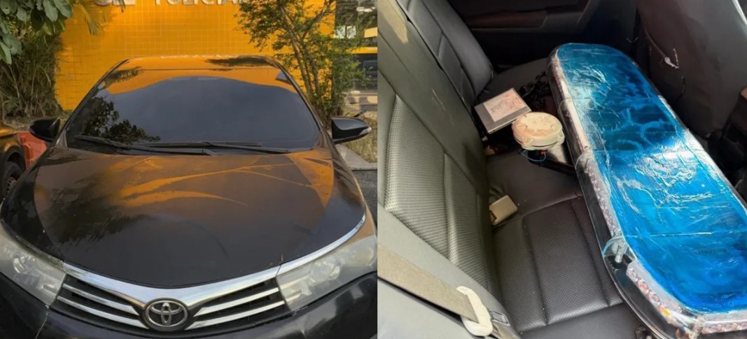 Criminosos usam viatura policial falsa para fazer roubo de cargas