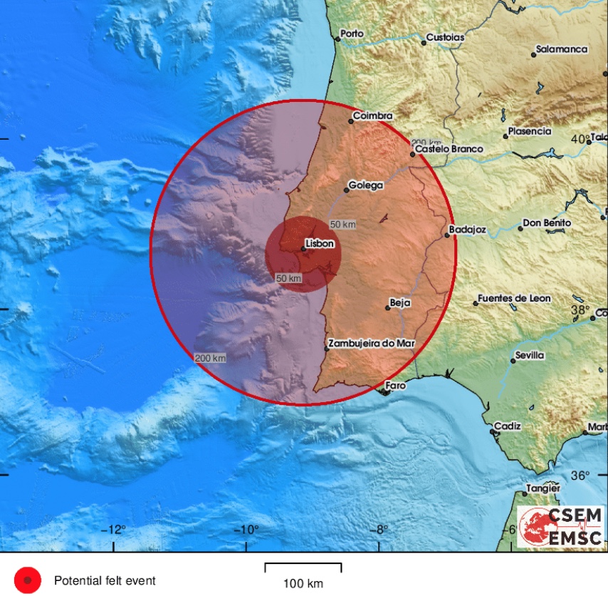 Terremoto de magnitude 4,8 atinge cidades de Portugal