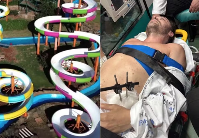 Empresário sofre queda de toboágua e fratura coluna em parque aquático