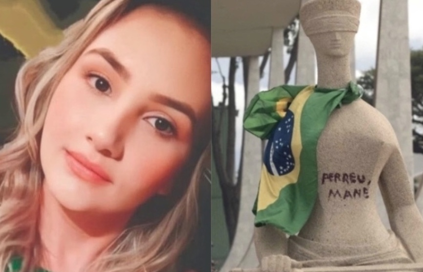 PGR pede prisão domiciliar para mulher que pichou estátua no 8/1