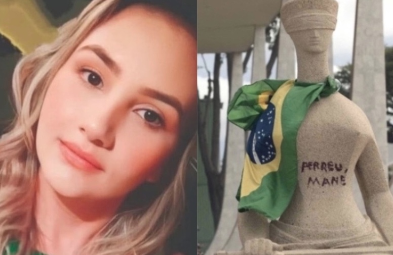 STF forma maioria para condenar mulher que pichou estátua da Justiça