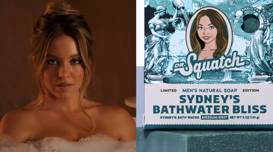 Sydney Sweeney lança sabonete feito com espuma de seu próprio banho