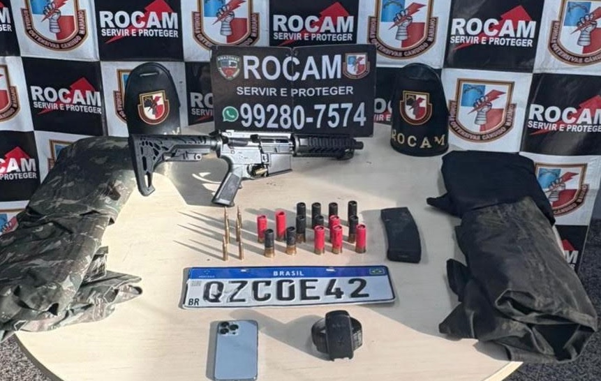 Rocam prende mulher com fuzil e munições na Zona Oeste de Manaus