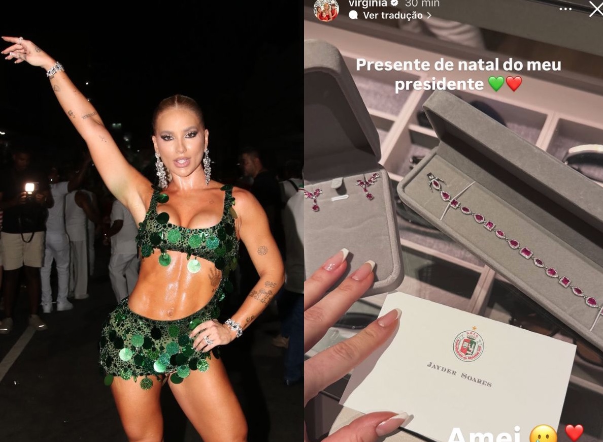 Após 1º ensaio na rua, Virginia exibe presente luxuoso da Grande Rio