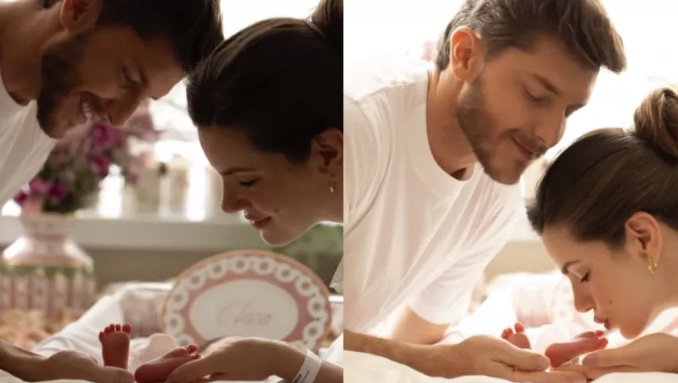 Nasce Clara, primeira filha de Camila Queiroz e Klebber Toledo