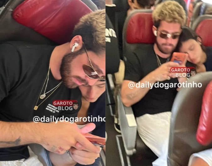 João Guilherme e Luíza Perote surgem juntos em voo e chamam atenção