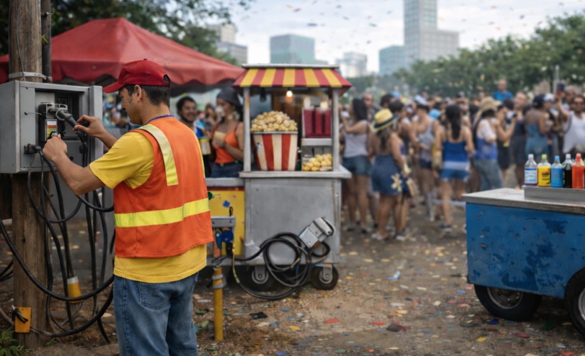 Ambulantes devem ficar atentos às regras para ligação provisória de energia