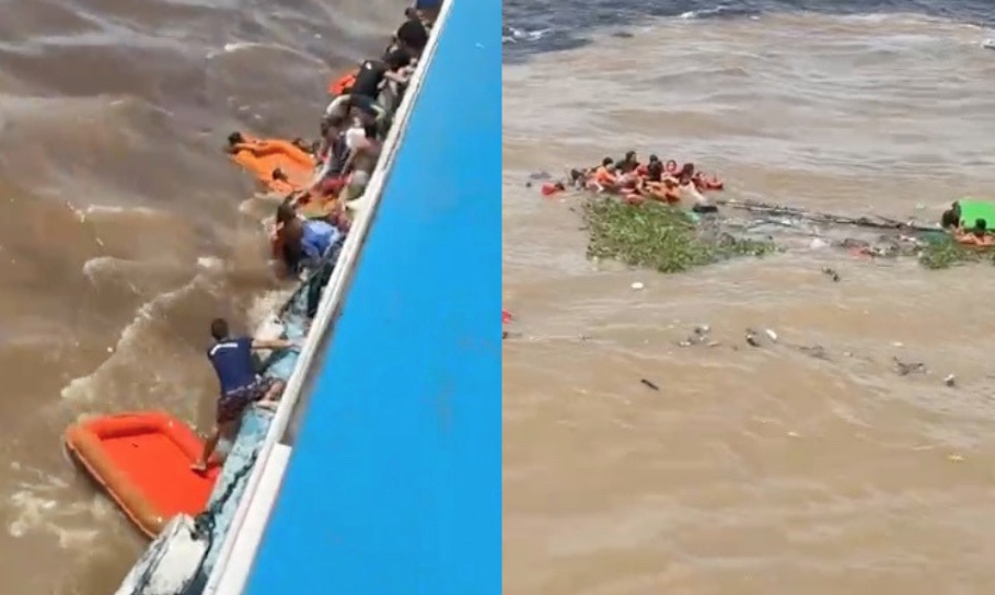 Lancha afunda no Encontro das Águas e causa pânico entre passageiros