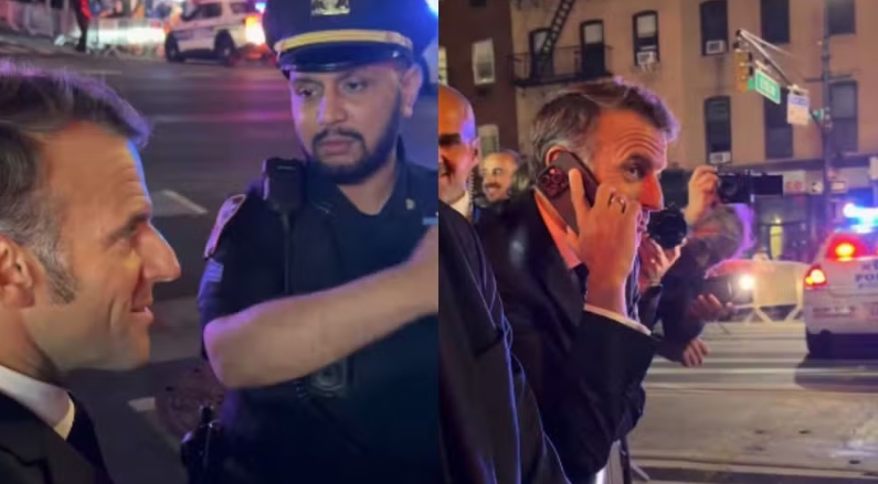 Macron é 'barrado' em rua de NY para passagem de comitiva de Trump