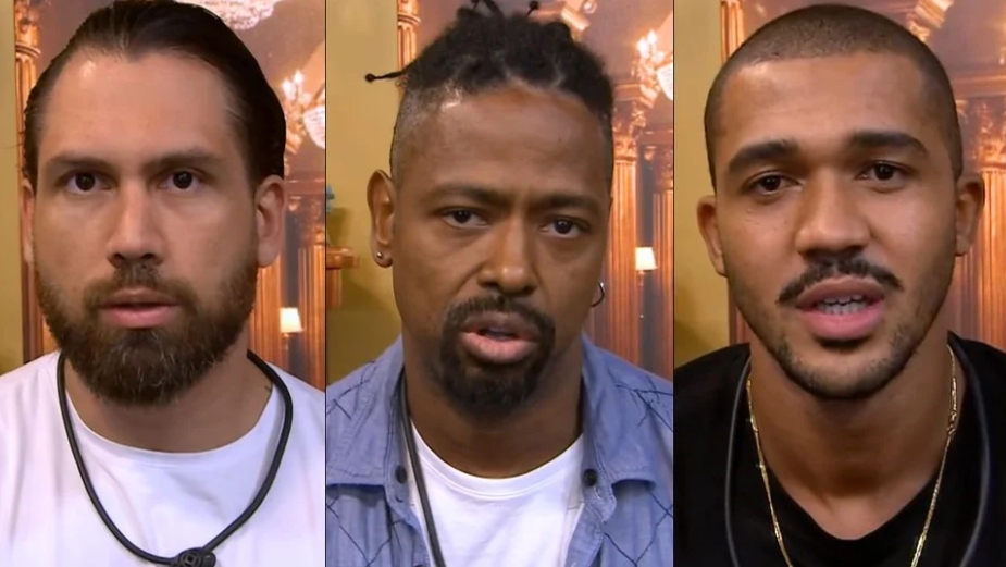 BBB26: Brigido, Leandro e Matheus estão no 2º Paredão
