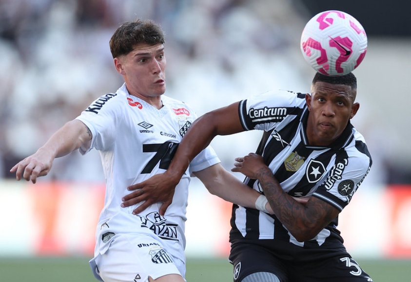 Botafogo tem gol relâmpago, mas empata com o Santos no Brasileirão