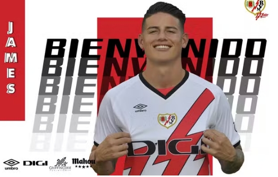 James Rodríguez é anunciado como reforço do Rayo Vallecano