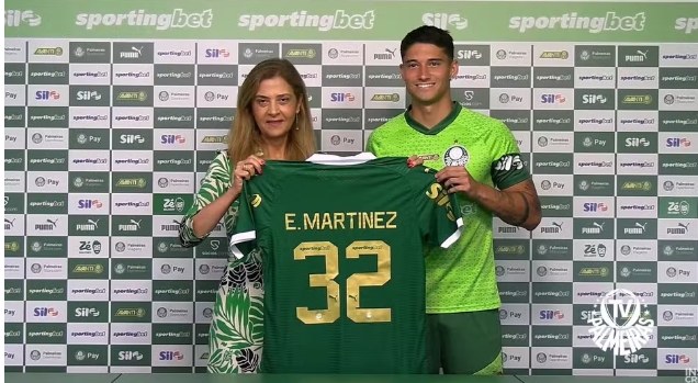 Martínez é apresentado e diz que dará o máximo no Palmeiras