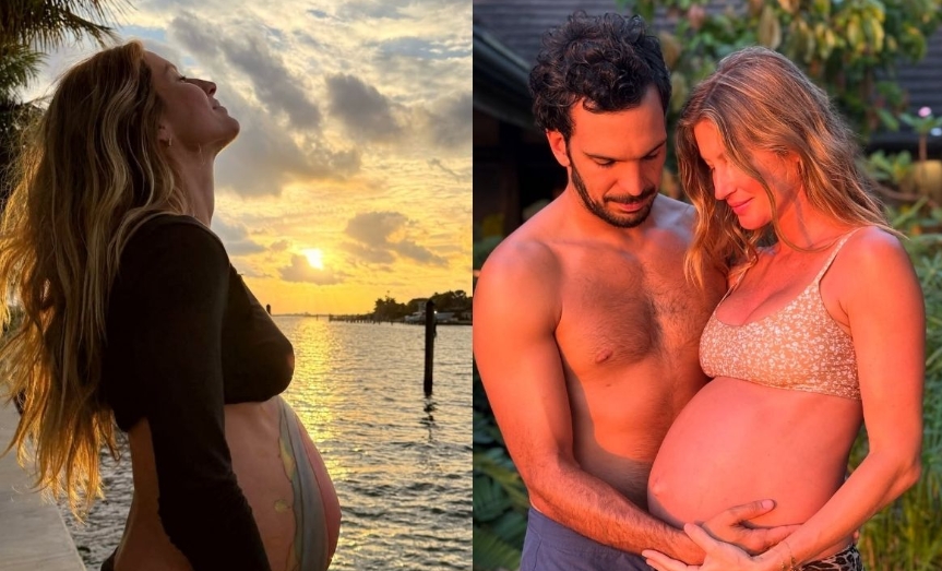 Gisele Bündchen compartilha fotos inéditas e faz reflexão após nascimento de 3º filho