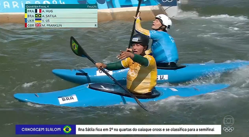 Ana Sátila fica em 3º e cai na semifinal do caiaque cross