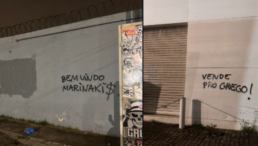 Muro de estádio do Vasco é pichado; veja