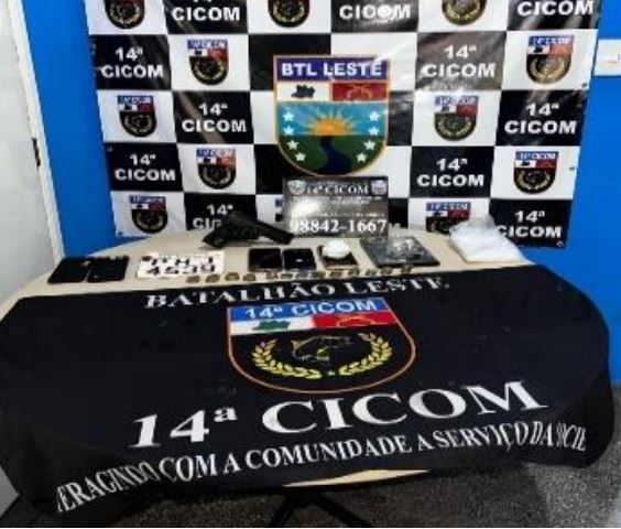 Trio é preso com celulares roubados e arma no Nova Floresta