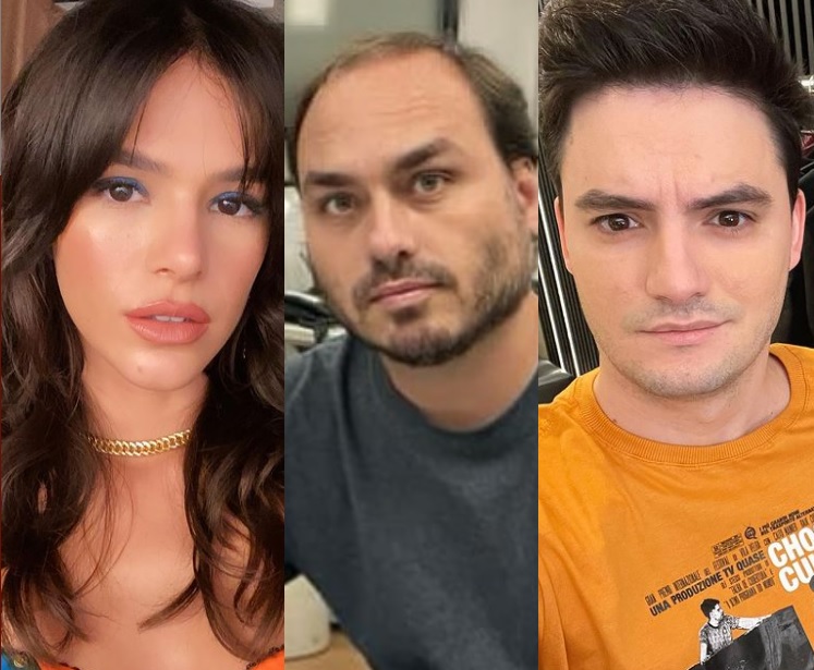 Carlos Bolsonaro abre queixa-crime contra Felipe Neto e Bruna Marquezine
