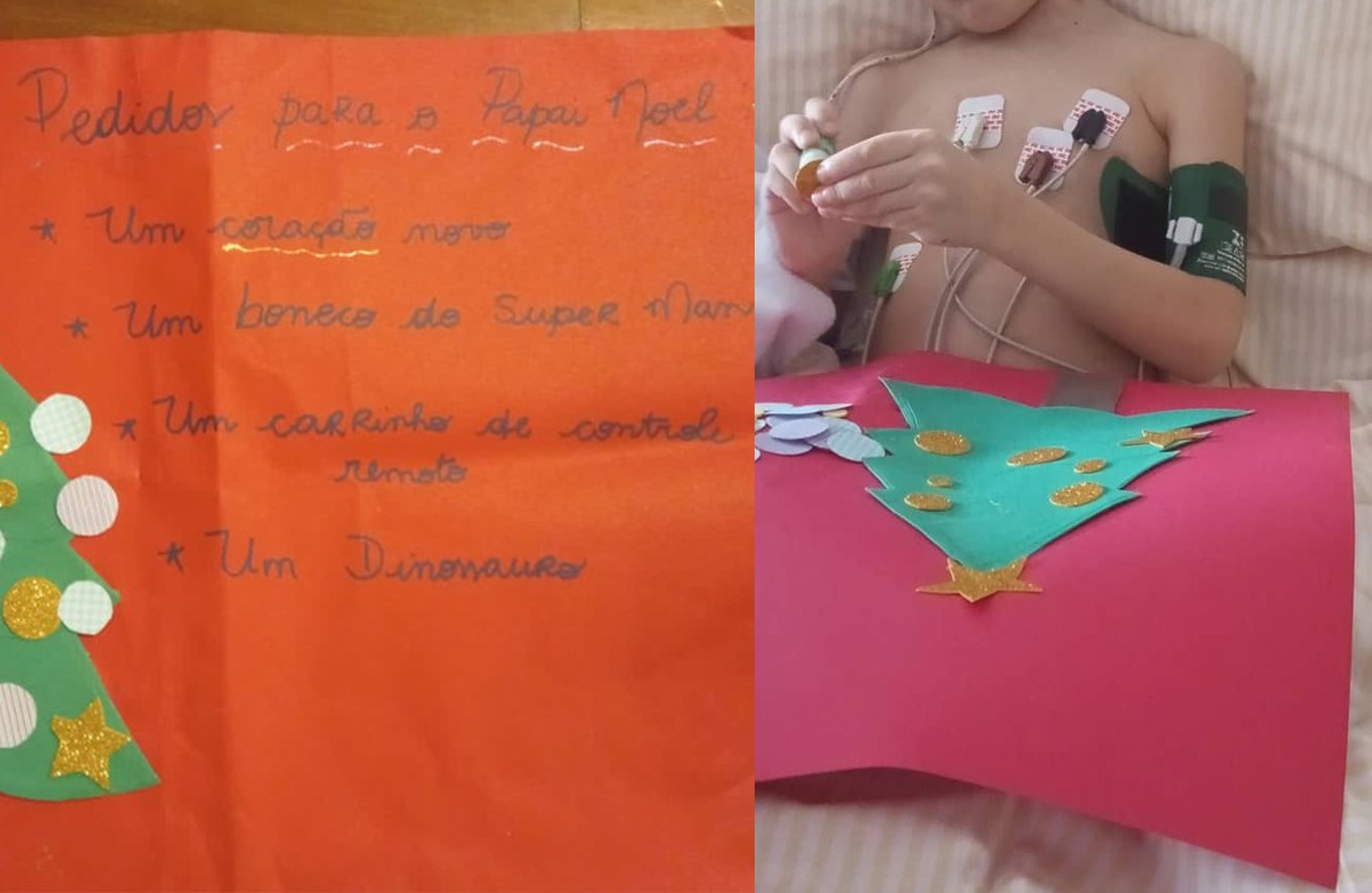 Criança que pediu novo coração ao Papai Noel faz transplante pelo SUS