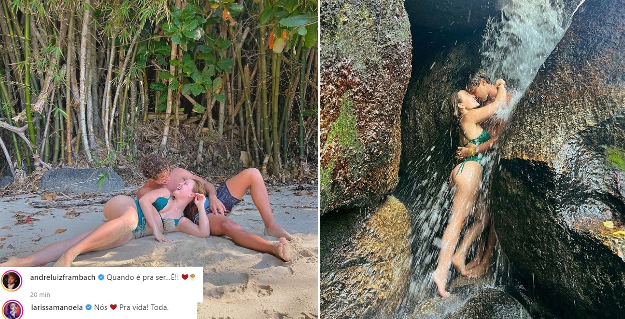 Larissa Manoela assume namoro e troca declarações com André Luiz Frambach: 'pra vida toda'