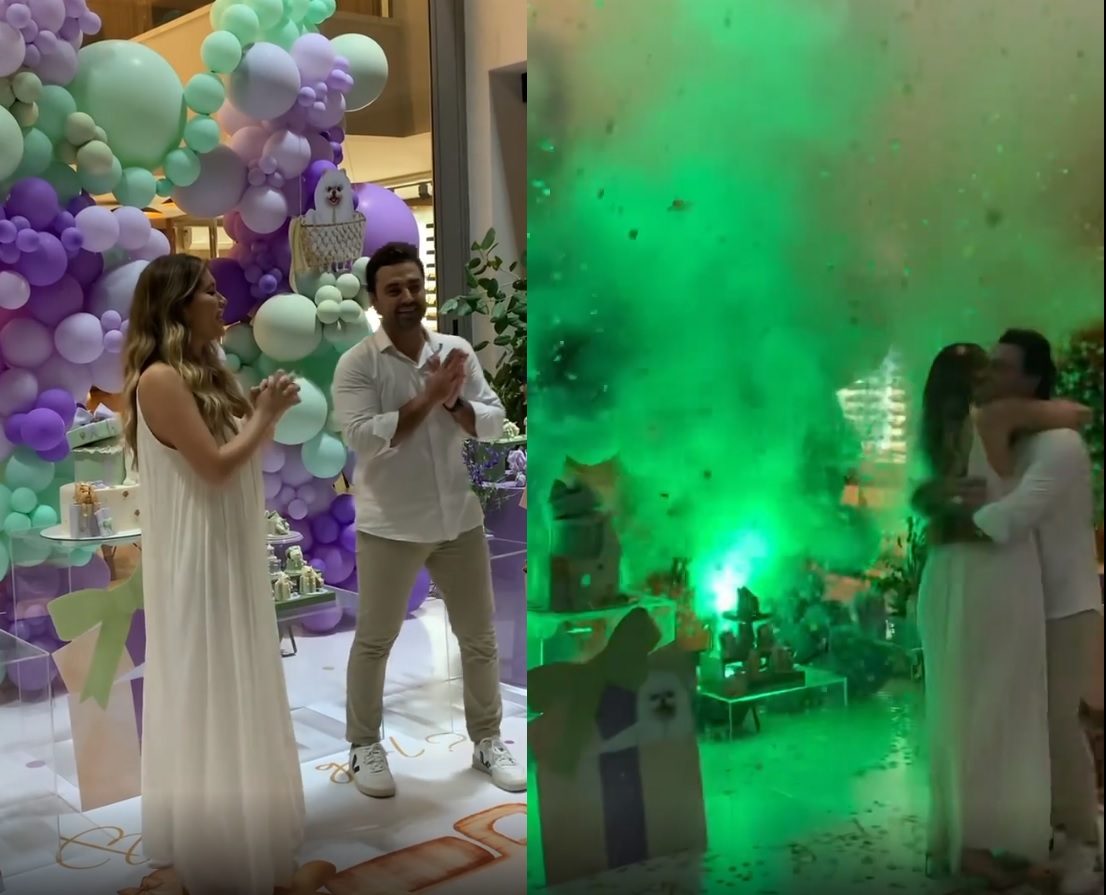 Filha de Leandro revela 1ª gravidez com festa em chá revelação