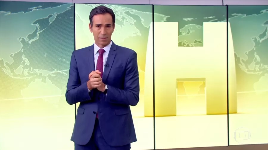 Cesar Tralli chora ao anunciar morte de colega no ‘Jornal Hoje’