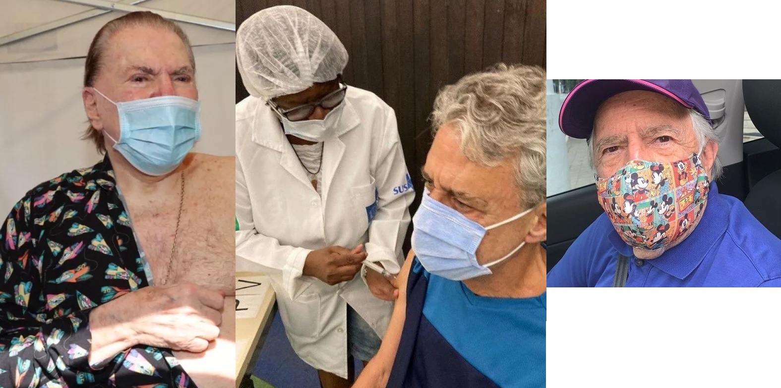 Silvio Santos, Chico Buraque e Ary Fontoura tomam 2ª dose da vacina contra Covid