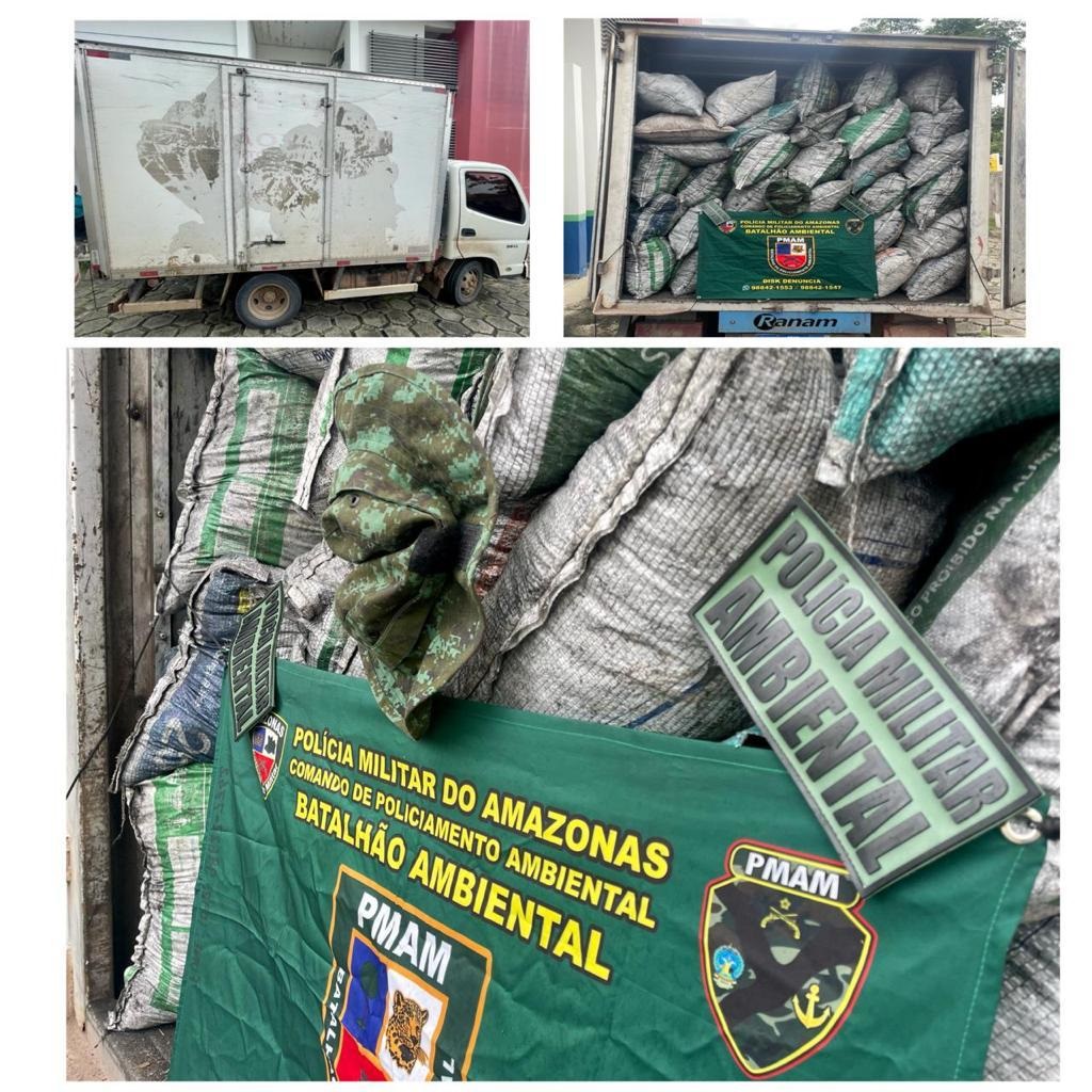 Cerca de 120 sacos de carvão vegetal ilegal são apreendidos na AM-010