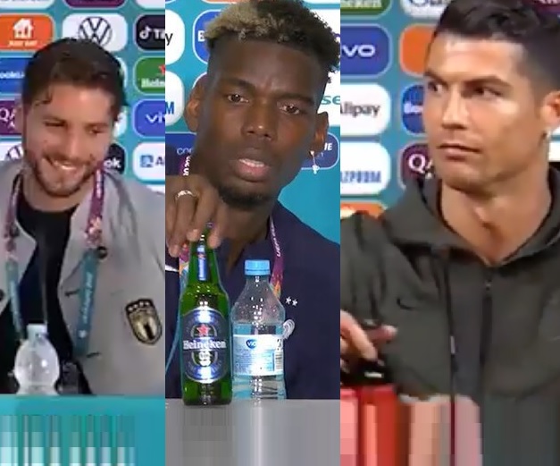 Locatelli e Pogba repetem ato de Cristiano Ronaldo em polêmica com Coca