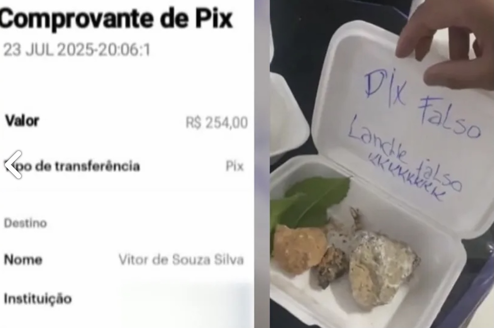 Cliente faz Pix falso e recebe pedras no lugar de sanduíches em Goiás 